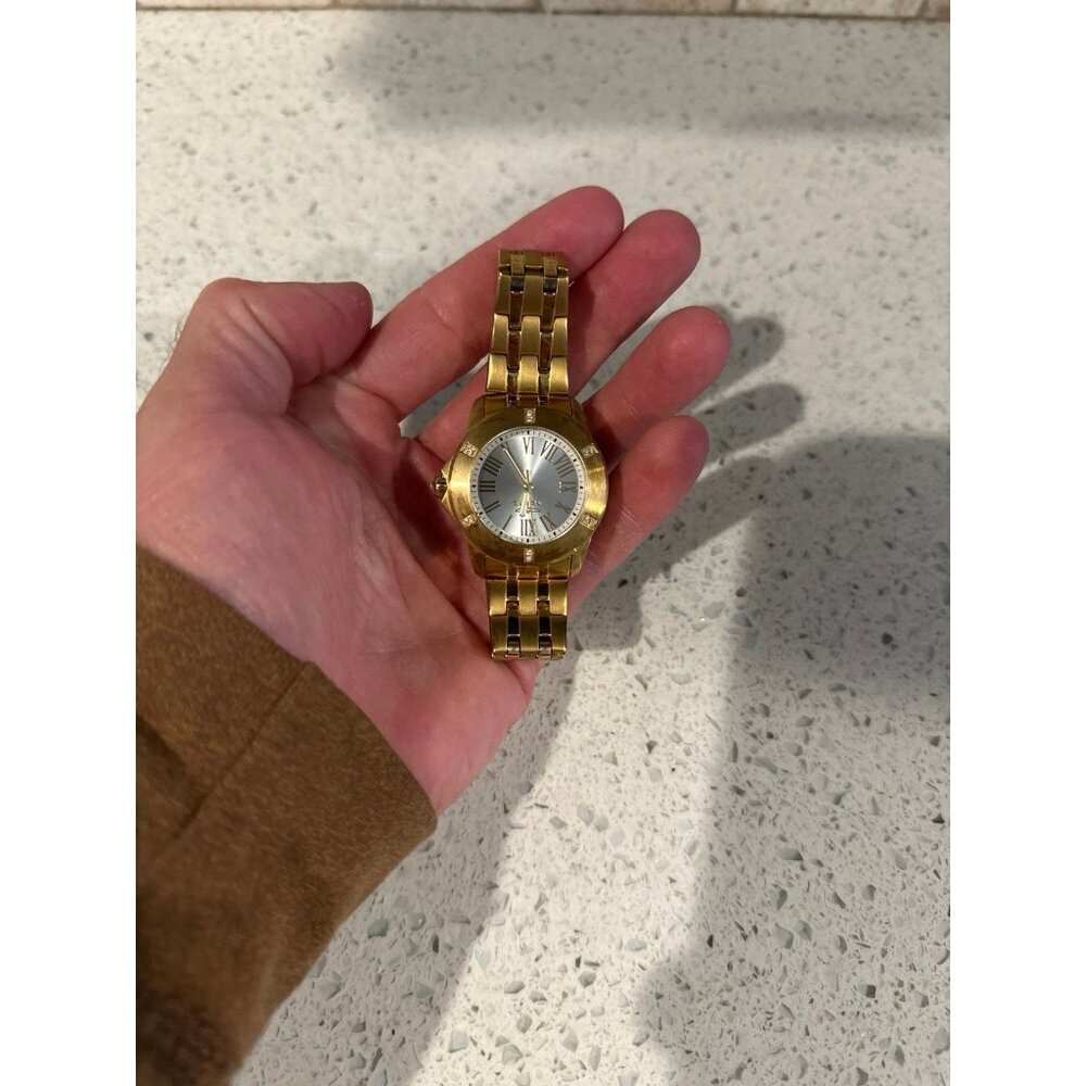 INVICTA ANGEL SILVER WOMEN'S WATCH 20371 CRYSTAL ASSENTED 18 KT GOLD PLATED SS